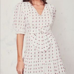 LoveShackFancy floral front bow mini dress